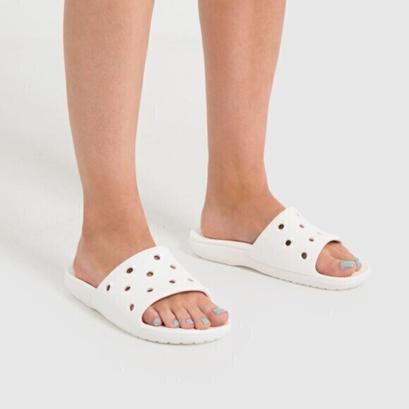 Crocs Unisex Adults' White Croslite Slip On Classic Slide Sandals Size 9M 11W - Picture 1 of 12